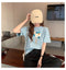 IMG 132 of White T-Shirt Women Summer Short Sleeve Loose Korean Student Half Sleeved insGirlfriends Tops T-Shirt