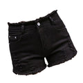 Img 5 - White Ripped Denim Shorts Women Summer High Waist Outdoor Stretchable Slim Look Fitted Burr Hot Pants