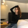 Img 7 - V-Neck Knitted Long Sleeved Slimming Fitted Warm Tops Slim-Look Women Sweater