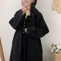 Img 6 - Student Wool Women Mid-Length Korean Loose Slim-Look Thick Woolen Coat