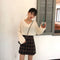 Img 9 - Hong Kong Vintage High Waist Korean Chequered Skirt Hip Flattering Women Student Skirt