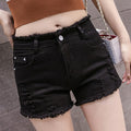 Img 6 - White Ripped Denim Shorts Women Summer High Waist Outdoor Stretchable Slim Look Fitted Burr Hot Pants