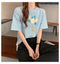 IMG 131 of White T-Shirt Women Summer Short Sleeve Loose Korean Student Half Sleeved insGirlfriends Tops T-Shirt