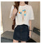 IMG 112 of White T-Shirt Women Summer Short Sleeve Loose Korean Student Half Sleeved insGirlfriends Tops T-Shirt