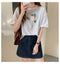 IMG 111 of White T-Shirt Women Summer Short Sleeve Loose Korean Student Half Sleeved insGirlfriends Tops T-Shirt