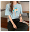 IMG 133 of White T-Shirt Women Summer Short Sleeve Loose Korean Student Half Sleeved insGirlfriends Tops T-Shirt