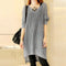 Img 1 - Long Sleeved Splitted Dress Korean Loose Mid-Length Slim-Look See Through  Knitted Sweater