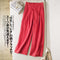Img 5 - Summer Art Cotton Blend culottes Loose Plus Size Casual Ankle-Length Line Wide Leg Women Pants
