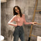 Img 8 - V-Neck Knitted Long Sleeved Slimming Fitted Warm Tops Slim-Look Women Sweater