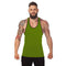 IMG 105 of Summer Solid Colored Fitness Men Strap Black Cotton Sporty Tank Top Y Tank Top