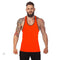 IMG 106 of Summer Solid Colored Fitness Men Strap Black Cotton Sporty Tank Top Y Tank Top