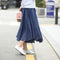 Img 6 - Cultural Style Mid-Length Pleated Cotton Skirt Women Niche Beach A-Line Flare Skirt