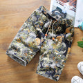 Img 2 - Summer Men Straight Casual Pants Trendy Stretchable Personality Printed Mid-Length Beach Pants
