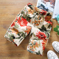 Img 3 - Summer Men Straight Casual Pants Trendy Stretchable Personality Printed Mid-Length Beach Pants