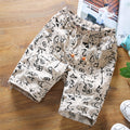 Img 9 - Summer Men Straight Casual Pants Trendy Stretchable Personality Printed Mid-Length Beach Pants