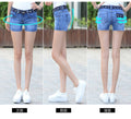 IMG 116 of Summer Denim Shorts Women Student Stretchable Slim Look Ripped Lace Jeans Korean Shorts