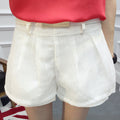 Img 1 - Korean Women Mid-Waist Striped All-Matching Hot Pants Shorts Free Belt