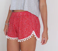 Img 3 - Popular Women Lace Printed Elastic Waist Shorts Beach Pants