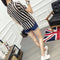 Img 5 - Women Korean V-Neck Single-Breasted Slim Look Striped Two-Piece Sets Shirt Blouse