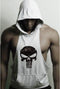 Img 2 - Fitness Hooded Vest Tank Top Men Summer Skull Printed