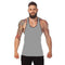 Summer Solid Colored Fitness Men Strap Black Cotton Sporty Tank Top Tank Top