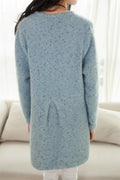 IMG 115 of Popular Korean Elegant Pocket Knitted Cardigan Women Mid-Length Mix Colours Sweater Outerwear