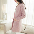 IMG 110 of Popular Korean Elegant Pocket Knitted Cardigan Women Mid-Length Mix Colours Sweater Outerwear