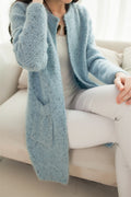 IMG 116 of Popular Korean Elegant Pocket Knitted Cardigan Women Mid-Length Mix Colours Sweater Outerwear