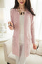 IMG 108 of Popular Korean Elegant Pocket Knitted Cardigan Women Mid-Length Mix Colours Sweater Outerwear