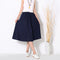 Img 9 - Skirt Cotton Blend Long Summer Art Elastic Waist Loose Pleated Flare Skirt