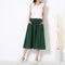 Img 2 - Skirt Cotton Blend Long Summer Art Elastic Waist Loose Pleated Flare Skirt