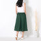 Img 3 - Skirt Cotton Blend Long Summer Art Elastic Waist Loose Pleated Flare Skirt