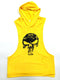 Fitness Hooded Vest Tank Top Men Summer Skull Printed Tank Top