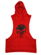 Fitness Hooded Vest Tank Top Men Summer Skull Printed Tank Top