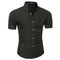 Img 7 - Men Design Short Sleeve Shirt Korean Slim Look Solid Colored Men Shirt