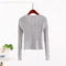 IMG 129 of Women Sweater Korean Slim Look High Waist Short See Through Round-Neck Knitted Cardigan Outerwear