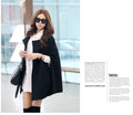 Plus Size Women Korean Wool Coat Mid-Length Shawl Tops Coat