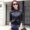 Korean Slim Look Plus Size Short Women Jacket PU Outerwear