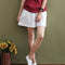 Img 2 - Art Cotton Blend Casual Pants Culottes Women Elastic Waist Loose All-Matching Shorts
