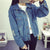 Img 1 - bfRipped Denim Women Short Slim Look Tops Long Sleeved Plus Size MM All-Matching Jacket