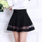 Img 1 - Mid-Length A-Line skirt  A Line High Waist Pleated Short Mesh Spliced Anti-Exposed Pants Skirt