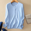 Img 1 - Korean Round-Neck Solid Colored Women Wool Cardigan Sweater Knitted