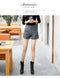 IMG 110 of High Waist Wool Shorts Women Slim Look Plus Size Wide Leg Pants Casual Shorts