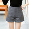 Img 1 - High Waist Wool Shorts Women Slim Look Plus Size Wide Leg Pants Casual