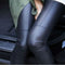 Img 1 - Outdoor Spliced Matt Leggings Slim Fit Slimming Thin Ankle-Length Leather Pants Women