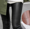 Img 2 - Outdoor Spliced Matt Leggings Slim Fit Slimming Thin Ankle-Length Leather Pants Women