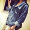 Img 2 - Denim Women Korean Vintage All-Matching Short Long Sleeved Jacket Tops