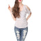 Img 3 - Women Sexy V-Neck Bare Shoulder Mid-Length T-Shirt Tops