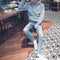 Img 8 - Thin Solid Colored Student Hoodies Sweatshirt Long Sleeved Teens Hooded