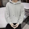 Thin Solid Colored Student Hoodies Sweatshirt Long Sleeved Teens Hooded Outerwear